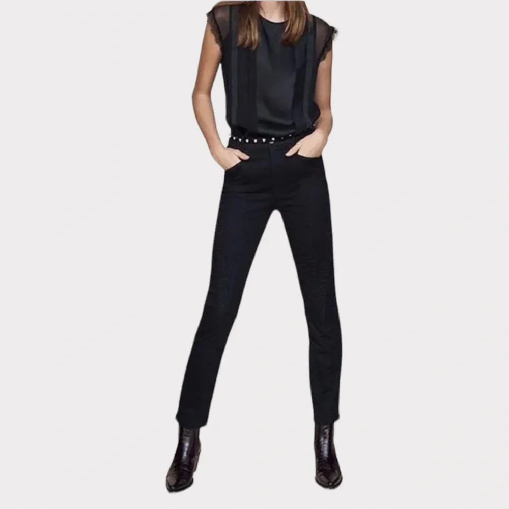 3x1 Jason Wu Collab Black Jeans W4 Slim Straight Edgy Denim, Size 26‎